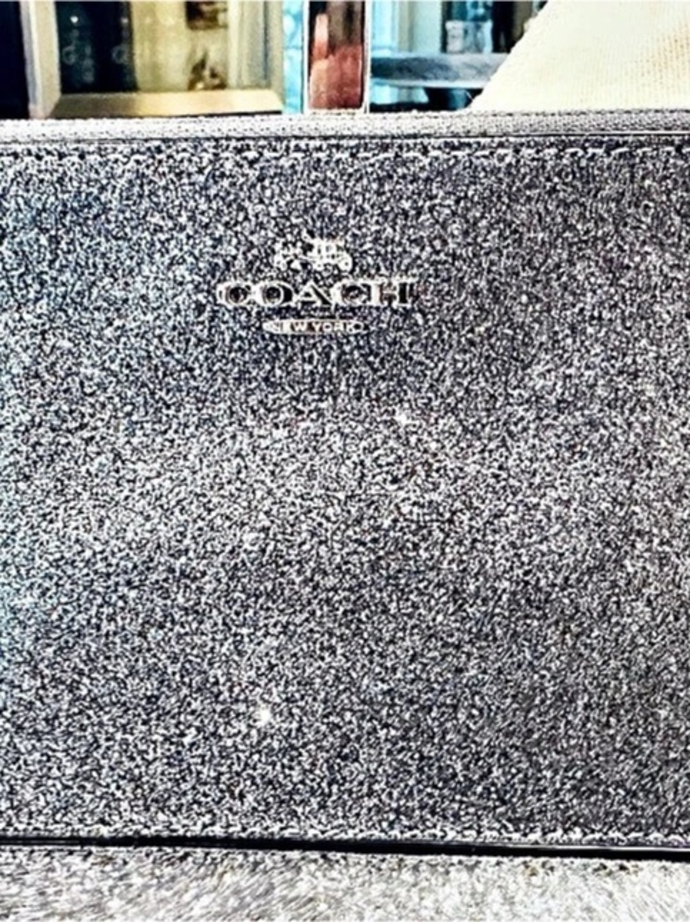Coach Legacy Small Wristlet Glitter Silver